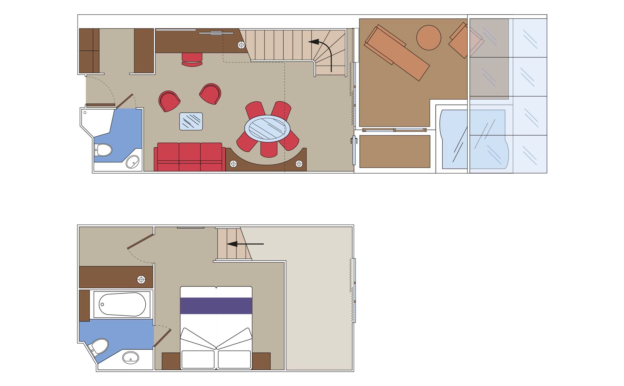MSC Meraviglia Cabin: Duplex Suite 08 2d