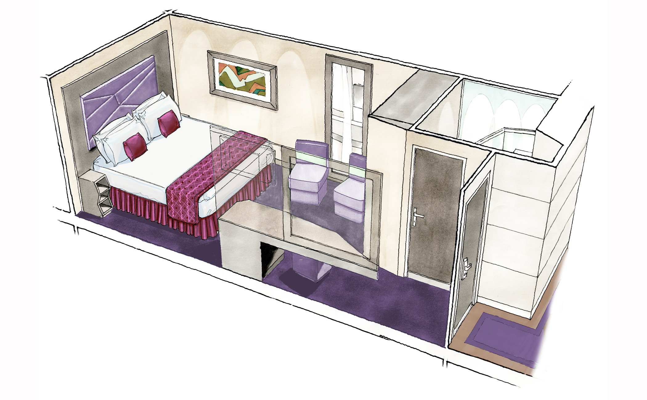 MSC Seaside Cabin: Interior 10 3d