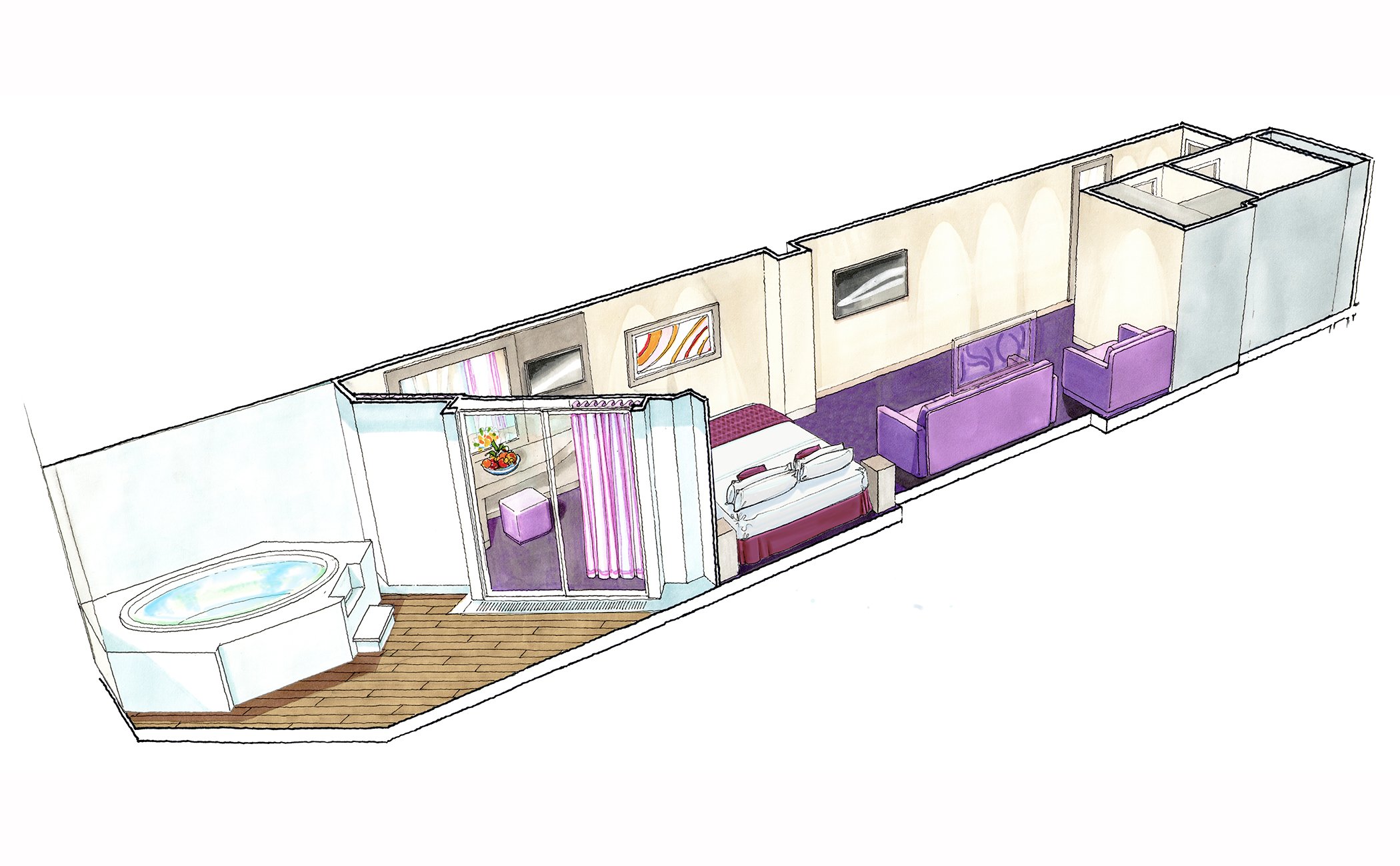 MSC Seaview Cabin: Suite With Whirlpool Bath 06 3d MSC Seaview Cabin: Suite With Whirlpool Bath 06 3d