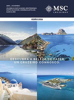 Brochura MSC Cruzeiros com os melhores itinerários e promoções para o Verão 2026