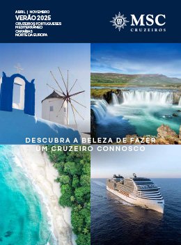 Catálogo Informativo sobre os Cruzeiros MSC para o Verão de 2025 - Capa Grande Catálogo Informativo sobre os Cruzeiros MSC para o Verão de 2025 - Capa Grande